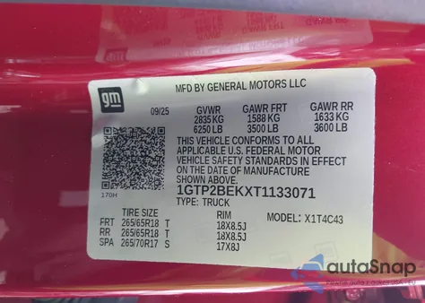 2026 GMC Canyon Elevation, 4Wd из США, поврежденный, VIN 1GTP2BEKXT1133071